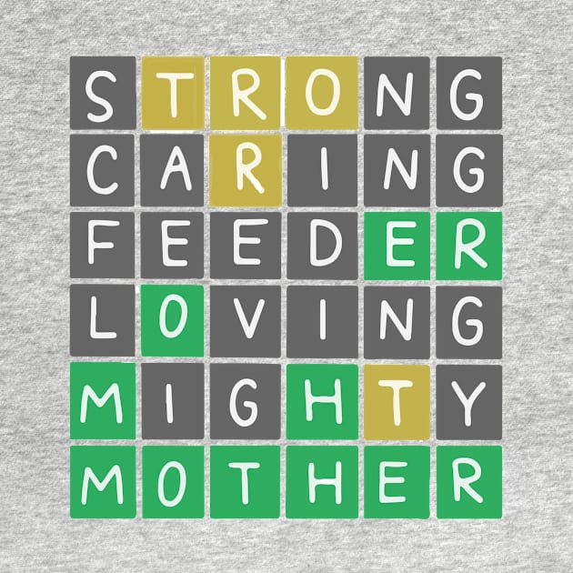 Strong Caring Feeder Loving Mighty Mother | Mom Wordle Shirts by Kibria1991